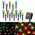 Set 2 Instalații Solare de Grădină cu 15 Globuri LED, Lumină Caldă sau Multicoloră