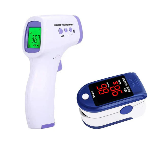 Non-Contact Infrared Thermometer and Digital Pulse Oximeter Pack