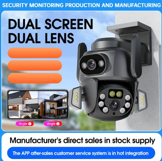 Camera de Supraveghere WiFi Tuya Profesionala, viziune color pe timp de noapte, IP66, audio bidirectional, tracking inteligent