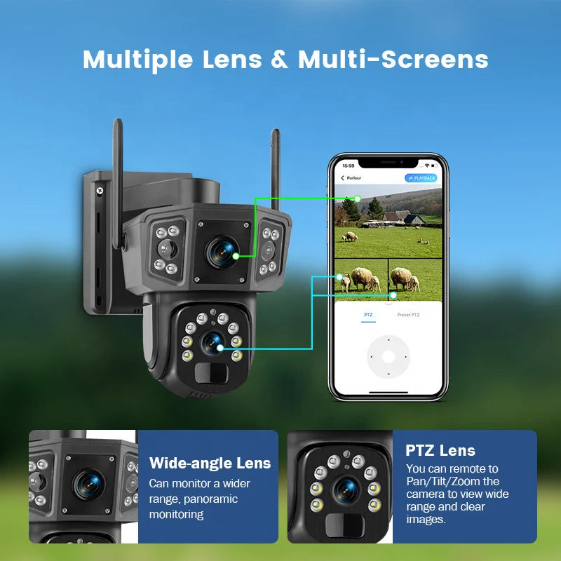 Camera Supraveghere Solara Dubla INNOVA 4G , 6MP , Full HD, PTZ 360°, baterie 12000mAh, vedere nocturna, audio bidirectional, O-KAM PRO, 3 ani garantie