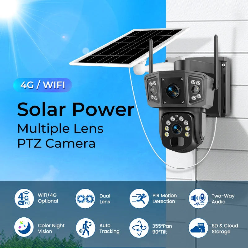 Camera Supraveghere Solara Dubla INNOVA 4G , 6MP , Full HD, PTZ 360°, baterie 12000mAh, vedere nocturna, audio bidirectional, O-KAM PRO, 3 ani garantie