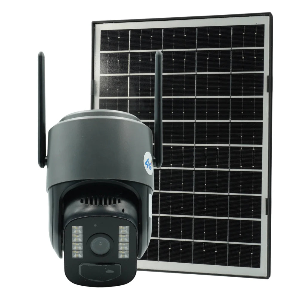Cameră Supraveghere Solară INNOVA 4G TS1 - 3MP, PTZ 355°, Night Vision Color, Audio Bidirecțional, Alarmă, O-Kam Pro
