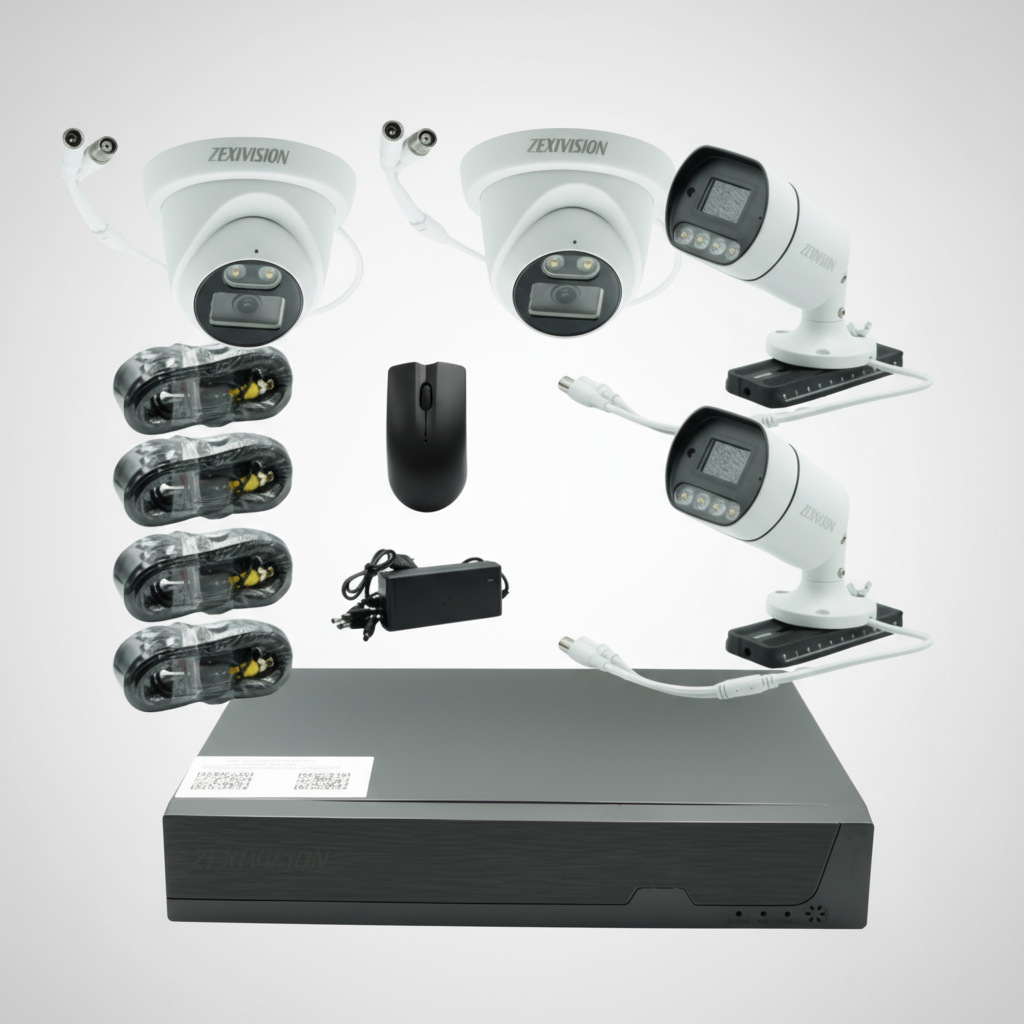 Zexivision Turbo HD 5MP Full-Color 4K Video Surveillance Kit, Audio, HDMI, Integrated Alarm, Real-Time Viewing