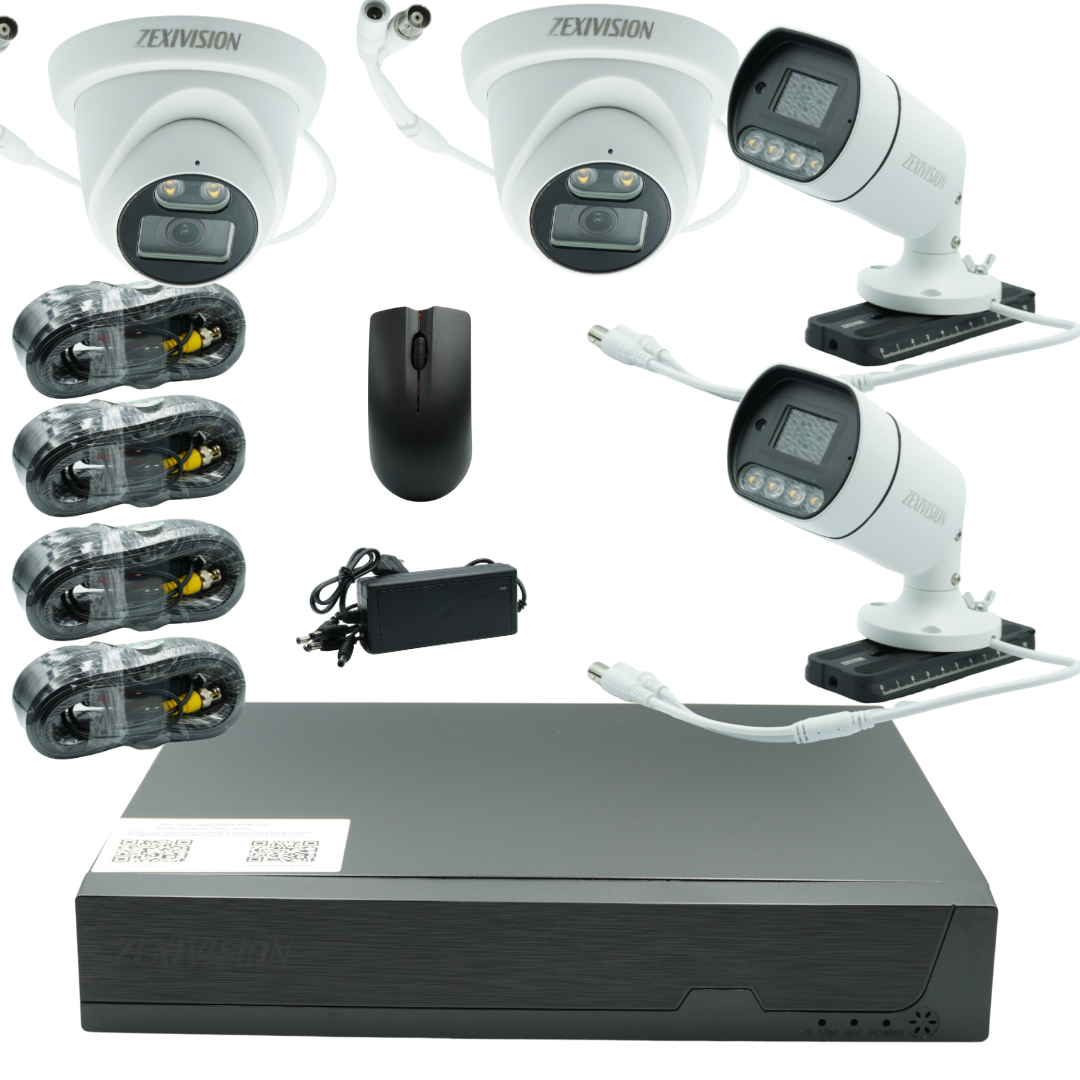 Zexivision Turbo HD 5MP Full-Color 4K Video Surveillance Kit, Audio, HDMI, Integrated Alarm, Real-Time Viewing