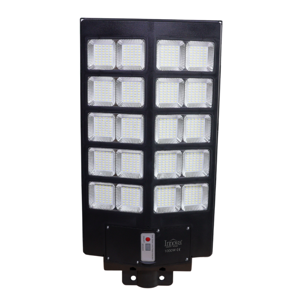 Lampa Solară Stradală Helio PRO Innova 1000W – LED 80 000 lm, Senzor Mișcare, Senzor Lumină IP66, Telecomandă & Suport Prindere + Cadou Surpriză