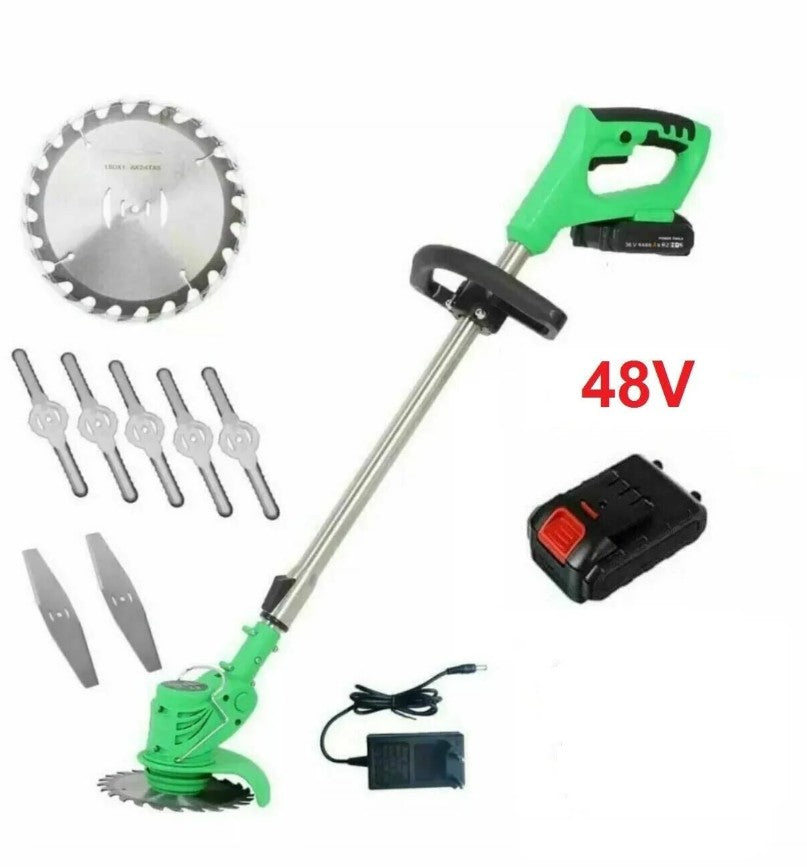 Motocoasă Electrică cu Acumulator 2 x 48V, 18000 RPM, Extensibilă + 9 Accesorii