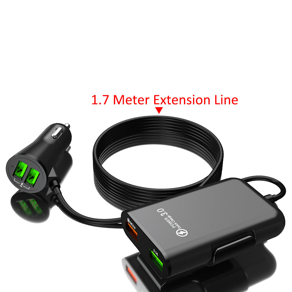 1+1 Car Charger Pack, 4-in-1, 12V/32V USB QC3.0, 40W, 1.7m cable