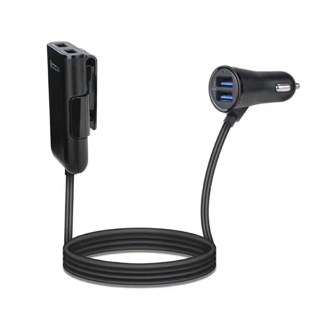1+1 Car Charger Pack, 4-in-1, 12V/32V USB QC3.0, 40W, 1.7m cable
