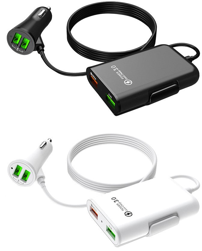 1+1 Car Charger Pack, 4-in-1, 12V/32V USB QC3.0, 40W, 1.7m cable
