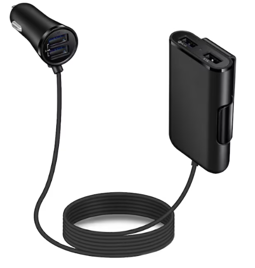 1+1 Car Charger Pack, 4-in-1, 12V/32V USB QC3.0, 40W, 1.7m cable