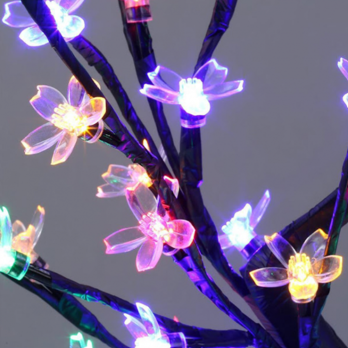 2 x Decorative Cherry Blossom Bonsai Tree with 28 Multicolor LEDs