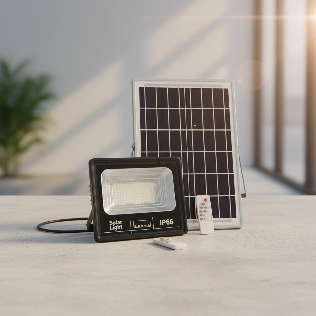 Proiector LED INNOVA 800 W cu Panou Solar și telecomandă, IP66 + Cadou Surpriză