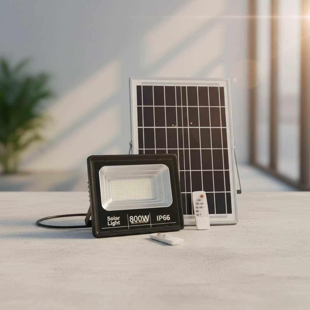 Set 2 x Proiector LED INNOVA 800 W Cu Panou Solar și telecomandă, IP66 + Cadou Surpriză