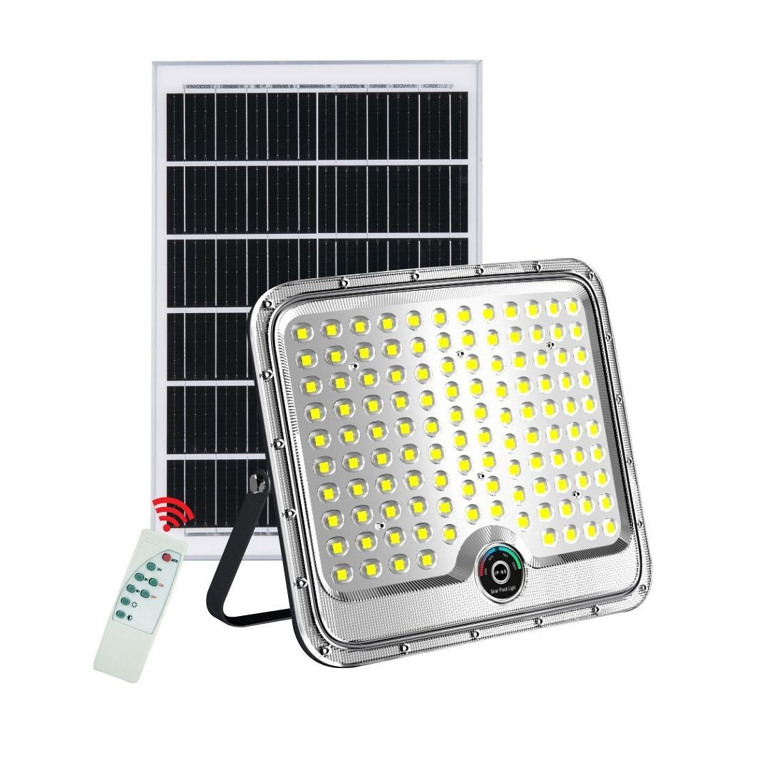 Proiector solar LED 800W Innova Smart Home Hall, IP67, panou solar 45x35 cm și telecomandă
