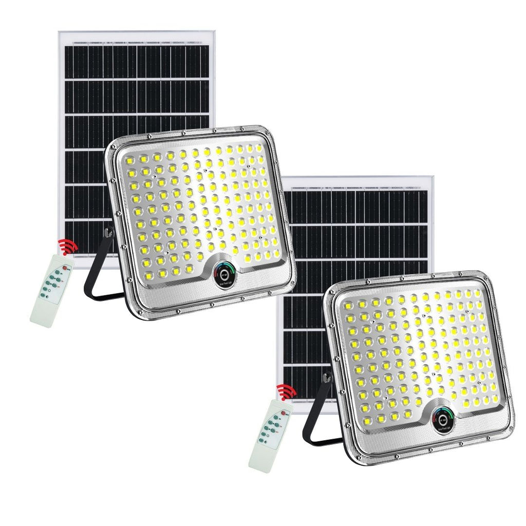 Set 2 Proiectoare Solare LED 800W Innova Smart Home Hall, IP67, Panouri Solare 45x35 cm și Telecomenzi