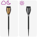 Set 10 Lampi Solare Tip Torta pentru Gradina, Efect Flacara de Foc, 47,5 cm, Negre