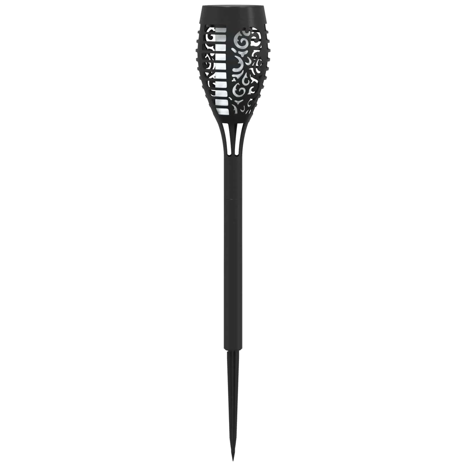 Set 10 Lampi Solare Tip Torta pentru Gradina, Efect Flacara de Foc, 47,5 cm, Negre