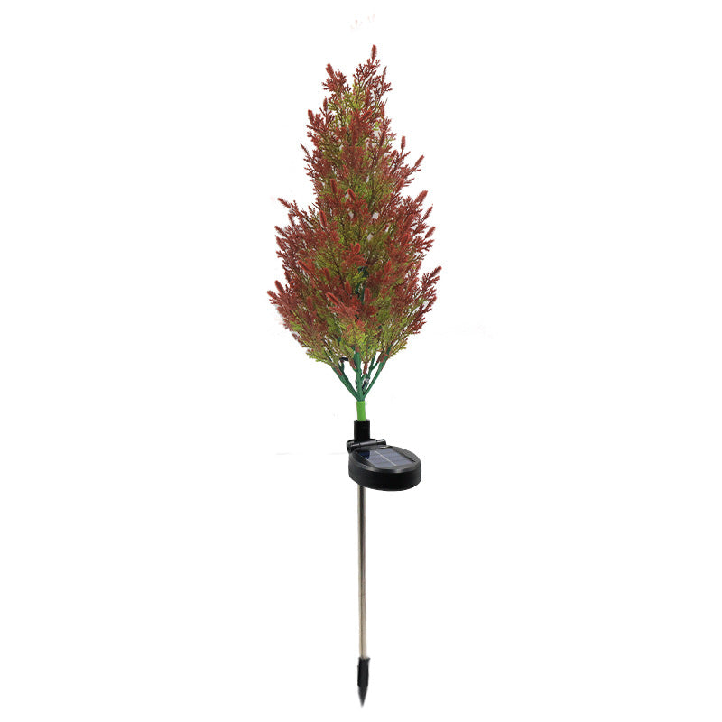 Set of 4 Decorative Solar Thuja Trees with 10 Multicolor LEDs, 70 Branches, 80 cm Height, Automatic Solar Powered Lighting