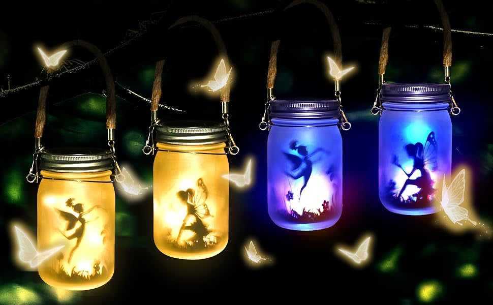 Set 2 Decorațiuni Solare cu Zâne LED, Alb Cald sau Multicolor – Iluminare Ambientală pentru Grădină, Terasă și Balcon