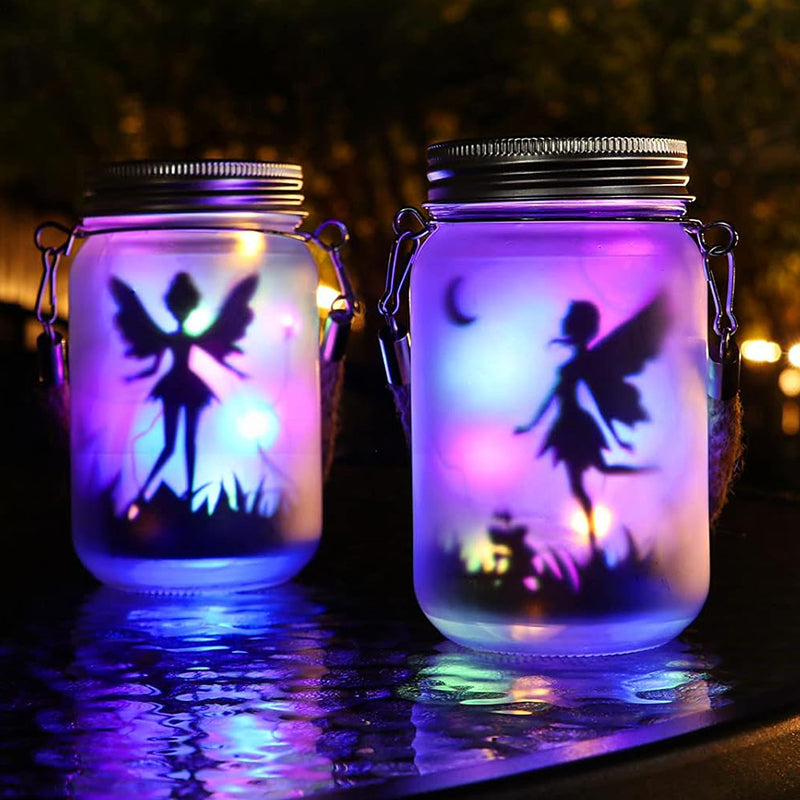 Set 2 Decorațiuni Solare cu Zâne LED, Alb Cald sau Multicolor – Iluminare Ambientală pentru Grădină, Terasă și Balcon