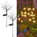 Set 2 Lămpi Solare Decorative Ramură cu Flori LED, 65cm, IP66