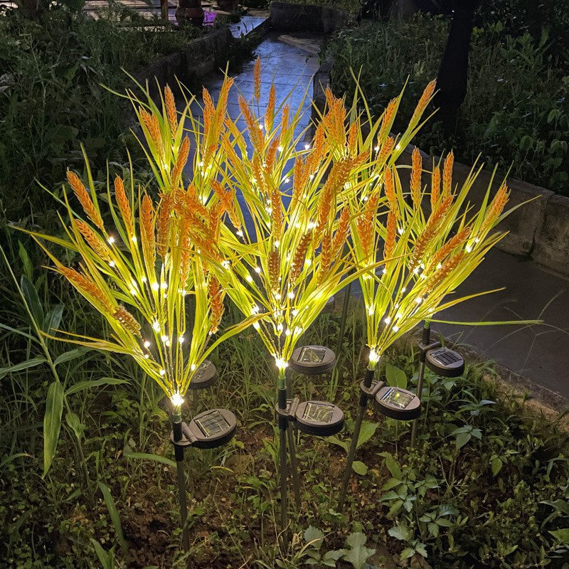 Set 2 Lămpi Solare Decorative Spice de Grâu M374-16, 60cm, IP66, LED cu Senzor de Lumină