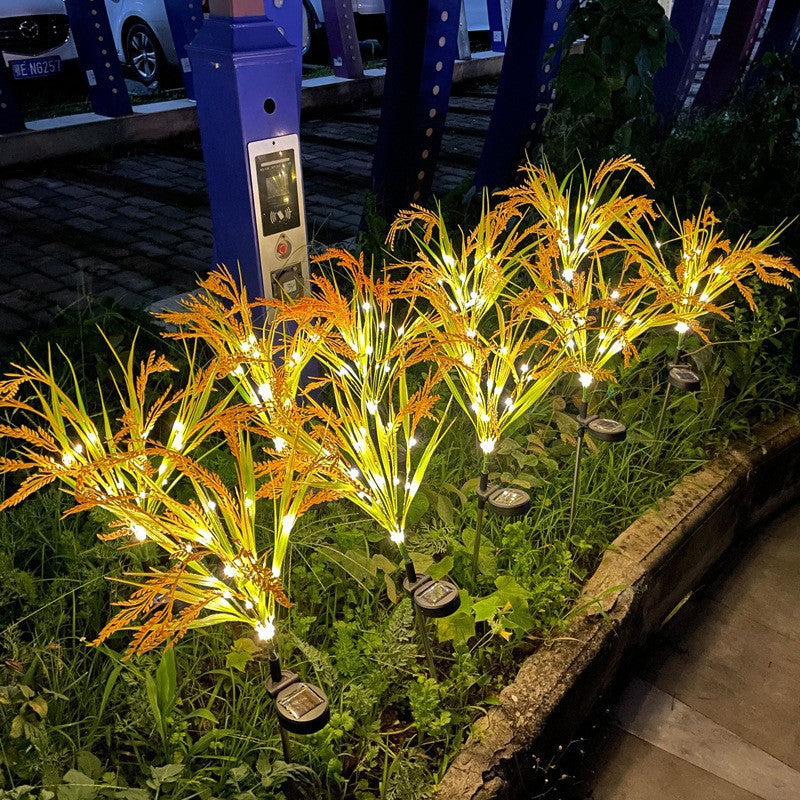 Set 2 Lămpi Solare Decorative Spice de Grâu M374-16, 60cm, IP66, LED cu Senzor de Lumină