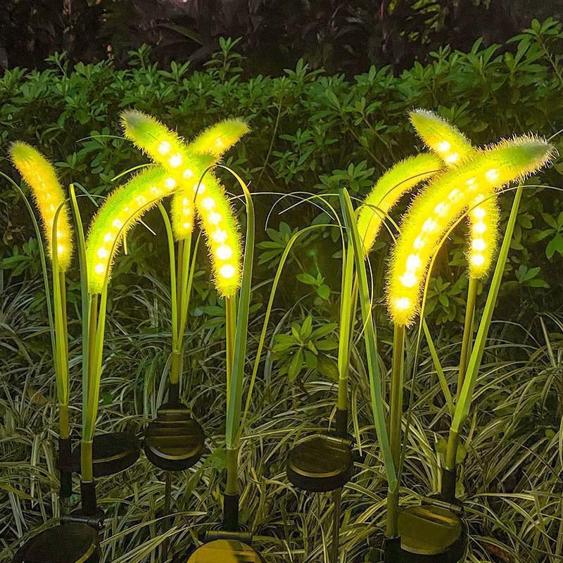 Set 4 Lămpi Solare Decorative tip Iarbă Ornamentală Verde M374-23, 80cm, lumină caldă, IP66