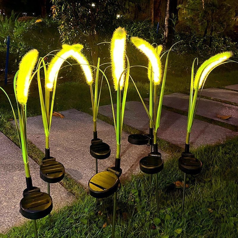 Set 2 Lămpi Solare Decorative tip Iarbă Ornamentală Verde M374-23, 80cm, lumină caldă, IP66