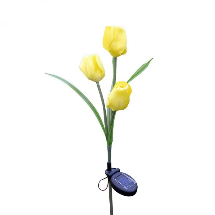 Set 2 Lămpi Solare Lalele Decorative, 70cm, IP66, LED cu Senzor Lumină
