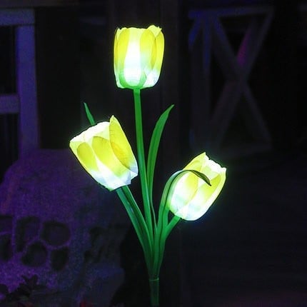 Set 2 Lămpi Solare Lalele Decorative, 70cm, IP66, LED cu Senzor Lumină