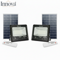 Set 2 x Proiector LED INNOVA 200W cu Panou Solar și Telecomandă, IP66 + Cadou Surpriză