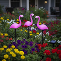 Set of 3 Solar Flamingo Figurines for Garden with LEDs, Solar Panel and Light Sensor, Weatherproof
