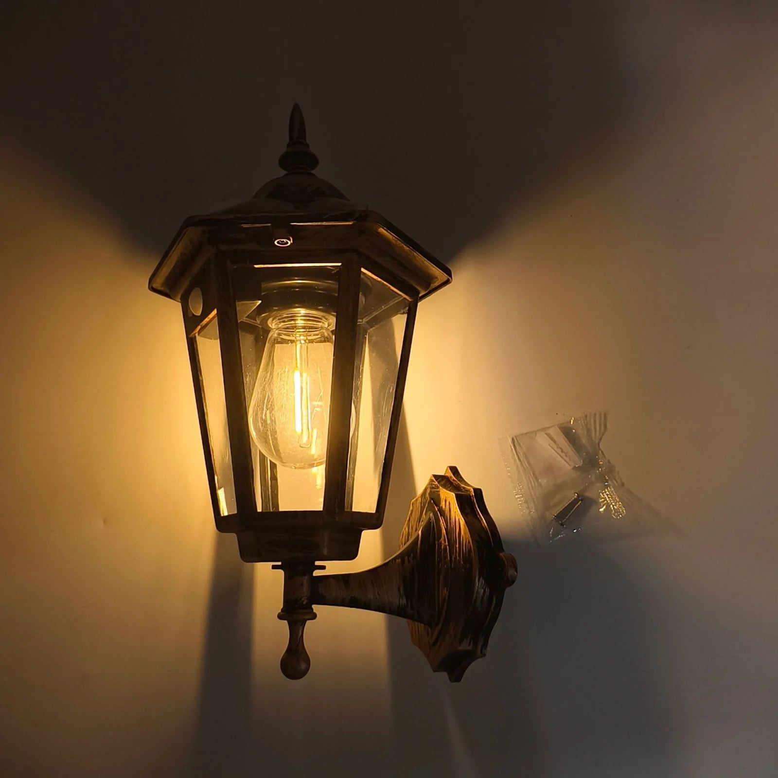 Set 4 Aplice Solare de Perete Vintage cu Senzor de Mișcare, 3 Moduri, Lumină Alb Cald/Rece