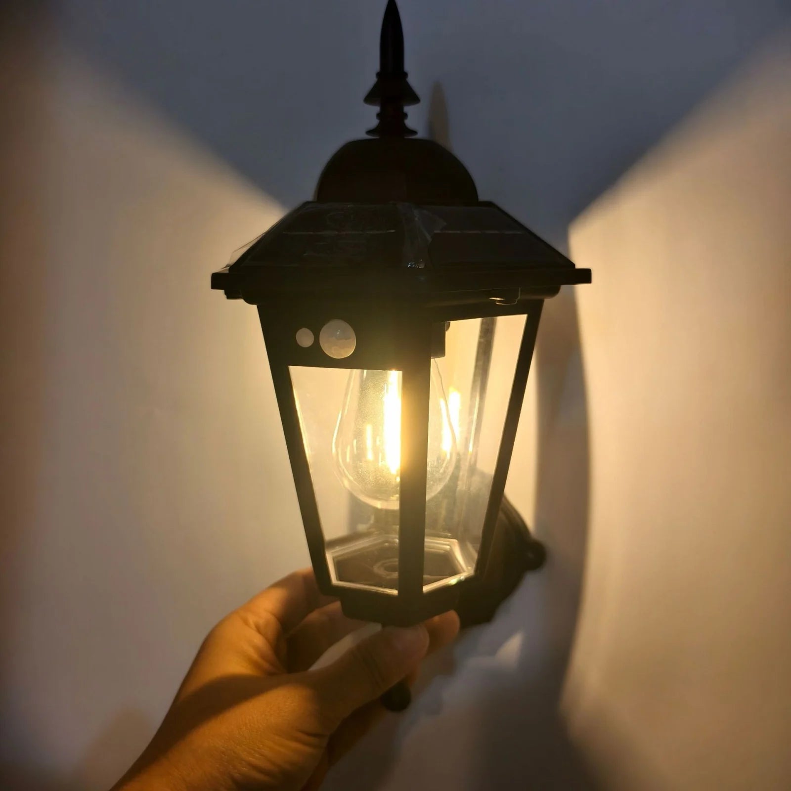 Set 4 Aplice Solare de Perete Vintage cu Senzor de Mișcare, 3 Moduri, Lumină Alb Cald/Rece