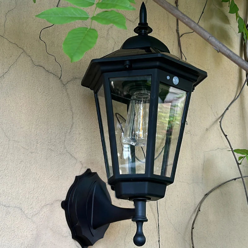 Set 4 Aplice Solare de Perete Vintage cu Senzor de Mișcare, 3 Moduri, Lumină Alb Cald/Rece