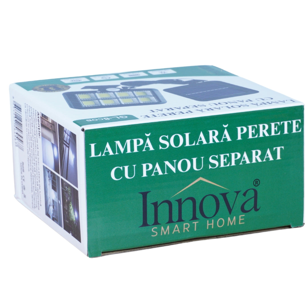 Set 4x Solar Lamps T9 INNOVA Smart Home, 160 COB LEDs, 8 Quadrants, Motion Sensor, Detachable Panel, IP66 + Remote Control, Gift + 3 Year Warranty