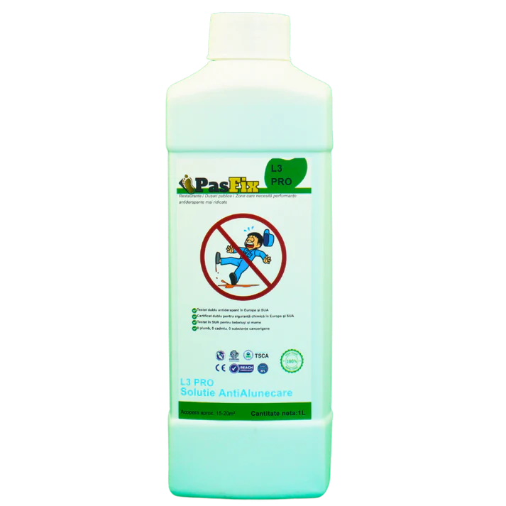 Anti-Slip Solution PasFix L3 PRO 1L – Professional safety for restaurants, public showers, and high-traffic areas