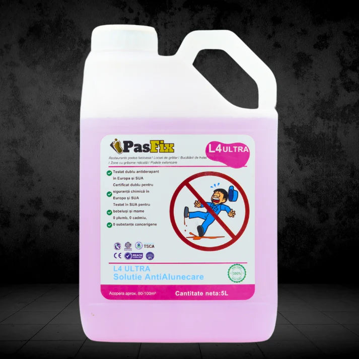 PasFix L4 ULTRA Anti-Slip Solution 5L – Professional protection for glossy floors, hotel kitchens, and high-grease areas