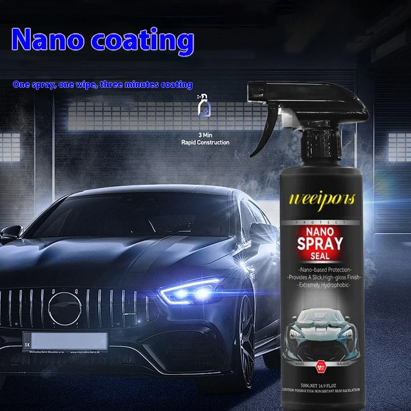 Spray Nano Ceară Auto pentru Luciu și Protecția Caroseriei, 437 ml - 1+1 Cadou